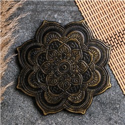 Подставка для благовоний «Мандала», под чёрное золото, 16×2 см