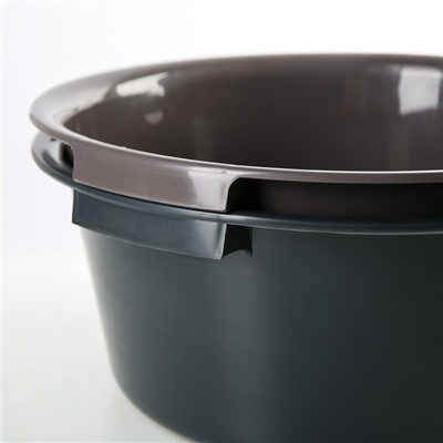 Таз круглый хозяйственный «Эконом», 12 л, d=38 см, h=16 см, пластик, МИКС