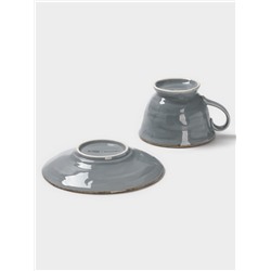 Чайная пара Magistro Alpine Frost, 2 предмета: чашка 245 мл, блюдце d=15 см, голубовато-серый