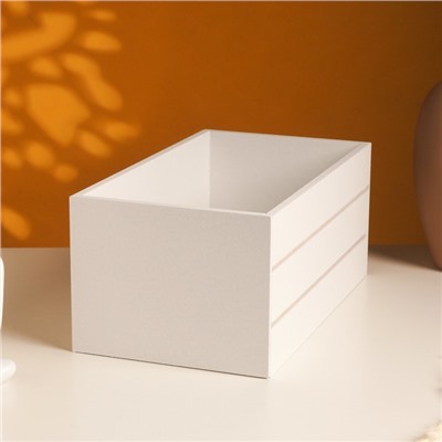 Подарочный ящик, 25×14×11 см, деревянный, белый