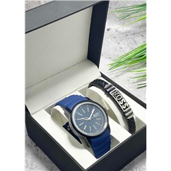 Подарочный набор для мужчины часы и браслет + коробка #22853352