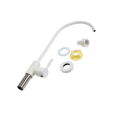 УЦЕНКА Кран для всех видов бытовых фильтров ZEIN К-06, нержавеющая сталь, белый