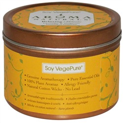 Aroma Naturals, Soy VegePure, Свеча с лавандой и мандарином, оказывающая расслабляющее действие, 2,8 унции (79,38 г)