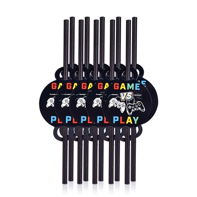 Набор посуды одноразовой "Игра" трубочка (10 шт)