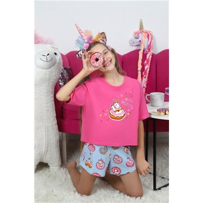 Пижама для девочки Единопончик-3 (Розово-голубой)