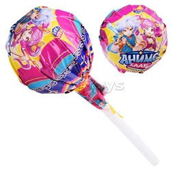 Карамель на палочке в наборе с подарком "Лизунец MAXI Аниме Клаб" 112гр*24шт.