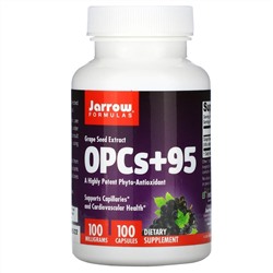 Jarrow Formulas, OPCs + 95, экстракт виноградных косточек, 100 мг, 100 капсул