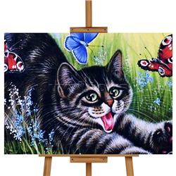 Мозаика алмазная "Игривый котик" 20*30см.