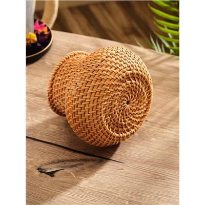 Корзинка плетёная из ротанга, 16×16×13 см