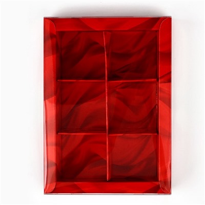 Коробка под 6 конфет с ячейками «Новогодний бант», 10×14.5×3 см