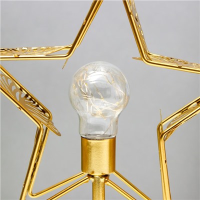 Ночник «Звезда» LED от батареек 3хАА золото 22×11×28 см RISALUX