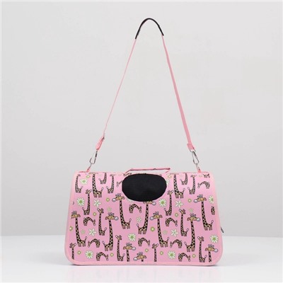 Сумка - переноска «Жирафы», размер M, 40×21×27 см, каркасная