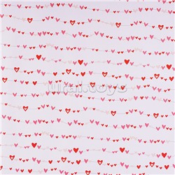 Упаковочная бумага "Сердечки" рулон в термоусадочной пленке. Размер 70х100см.