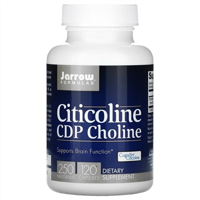 Jarrow Formulas, цитиколин, холин CDP, 250 мг, 120 капсул