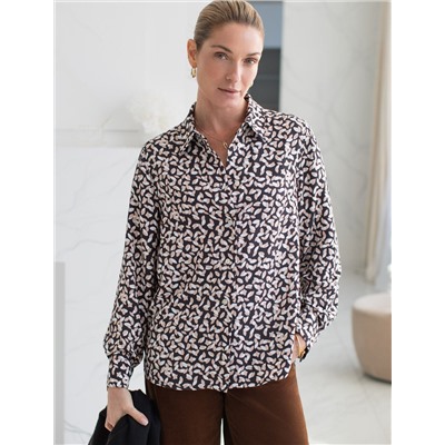Блузка из вискозы с принтом