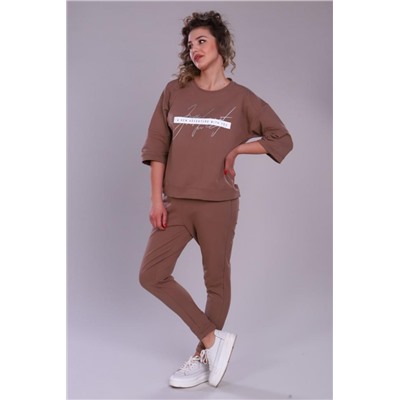 Костюм женский с брюками и кофтой 303 (Какао)