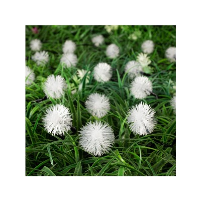 Гирлянда «Нить», 4.5 м, уличная, с насадками «Ёжики», IP44, 30 LED, 2 режима, солнечная батарея, тёмная нить, свечение жёлтое/аквамарин