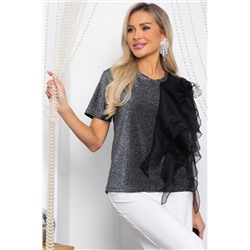 Блуза праздничная трикотажная Риана (серая) Б14617-5М
