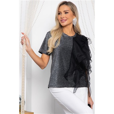 Блуза праздничная трикотажная Риана (серая) Б14617-5М