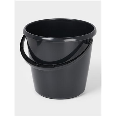 Ведро хозяйственное, 10 л, d=29 см, h=28 см, пластик, чёрное