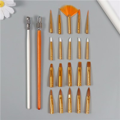 Инструмент для творчества набор 22 предмета (2 держателя + 20 насадок), 2×12.5×29.5 см