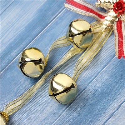 Украшение ёлочное «Зимнее волшебство. Настроение», новогоднее, 23×8 см, в виде венка, золотистое