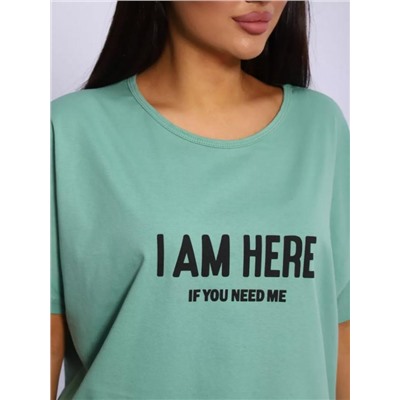 Футболка сзади удлиненная Арт. 726 (Оливковый)