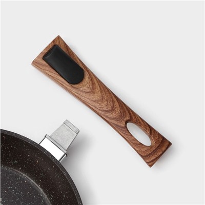Сковорода Magistro Granit, d=20 см, съёмная ручка soft-touch, антипригарное покрытие, индукция, кованый алюминий, чёрная