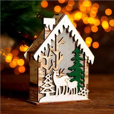 Световой декор настольный «Домики» 12.5 см, МИКС