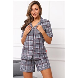 Пижама с шортами Уют 042 (Серый/белый)