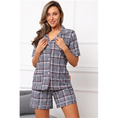Пижама с шортами Уют 042 (Серый/белый)