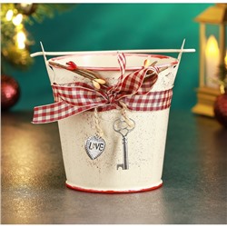 Кашпо «Ведерко Рустад», 10×10×9.5 см, бежевое