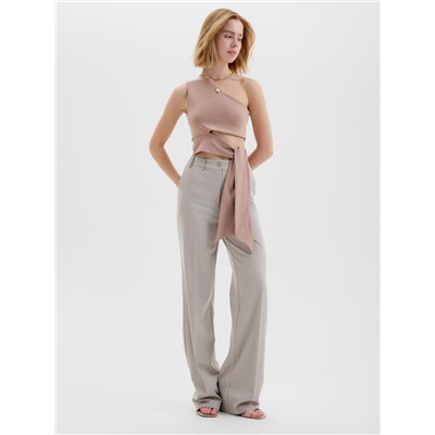 Топ с завязкой на талии женский MINAKU : Casual Collection, бежевый, размер 48