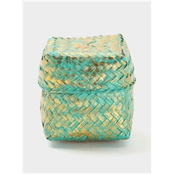 Корзинка плетёная «Голден мини», 12×12×10 см, голубая