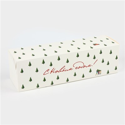 Коробка подарочная новогодняя складная «С Новым годом!», 9.5×32.5×9.5 см