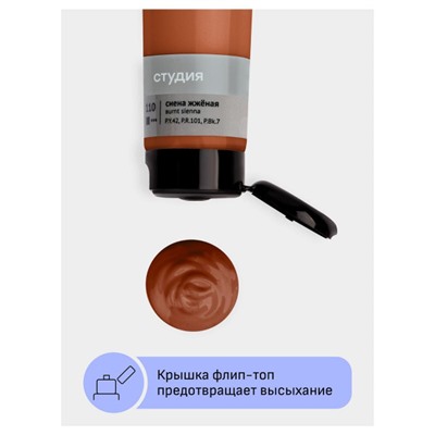 Акриловая краска 110 мл "Студия" сиена жженая, в тубе 2802110110 Гамма