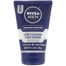 Nivea, Мужской скраб для лица, глубокая очистка, оригинал, 125 г (4,4 унции)