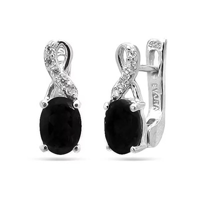 Серьги из серебра сапфир корунд, Тина