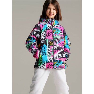 Куртка текстильная с полиуретановым покрытием для девочек (ветровка)
