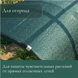 Сетка затеняющая, 10×4 м, плотность 80 г/м², зелёная, в наборе 29 клипс