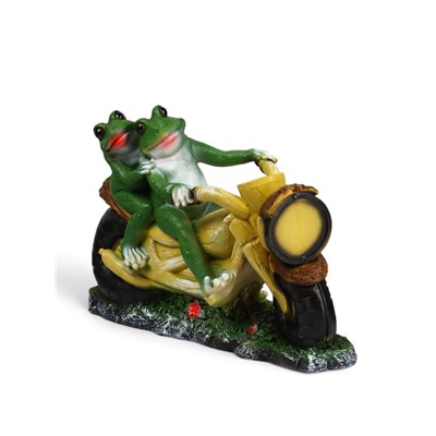 Садовая фигура из полистоуна «Лягушки на мотоцикле», 35×48×12 см