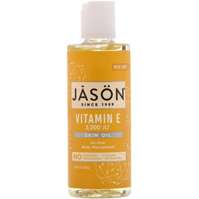 Jason Natural, Масло для кожи с витамином Е , 5000 МЕ, 118 мл (4 жидких унции)