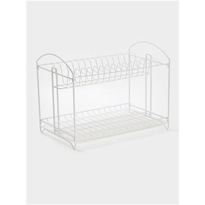 Сушилка для посуды универсальная, разборная, с поддоном, 39.5×24×29.5 см, белая