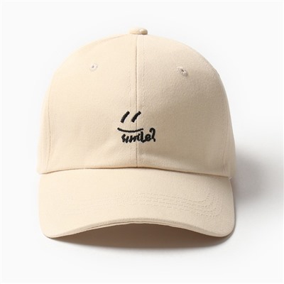 Кепка женская MINAKU Smile, бежевая, размер 54-56