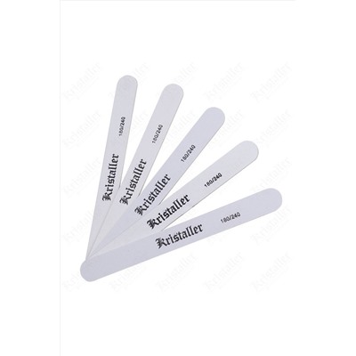 Kristaller Набор одноразовых пилок на деревянной основе, 180/240 грит, широкие, белый, 5 шт. KRISTALLER, 1107025