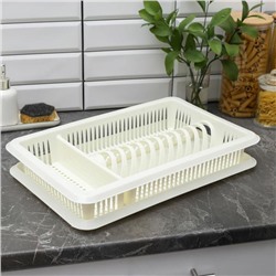 Сушилка для посуды Plastic Centre «Лилия», 48×30.5×8.5 см, с поддоном, МИКС