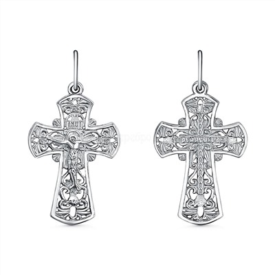 Крест из серебра родированный - 3,3 см 925 пробы К3-285р