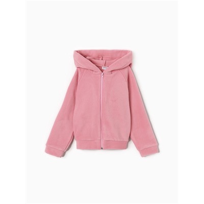 Толстовка флисовая детская MINAKU: Fleece Soft, розовая, рост 110 см