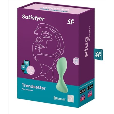 Зеленая анальная втулка с вибрацией Satisfyer Trendsetter