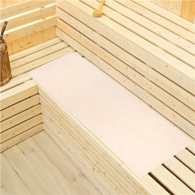Коврик - лежак для бани и сауны, 200×60 см, полиэфир, шерсть, светлый